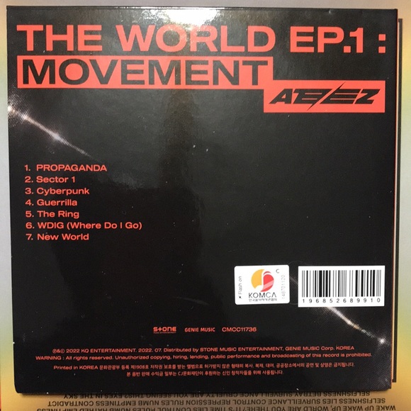 ❌SOLD!❌ ATEEZ THE WORLD EP.1: MOVEMENT JONGHO DIGIPAK - Picture 2 of 10